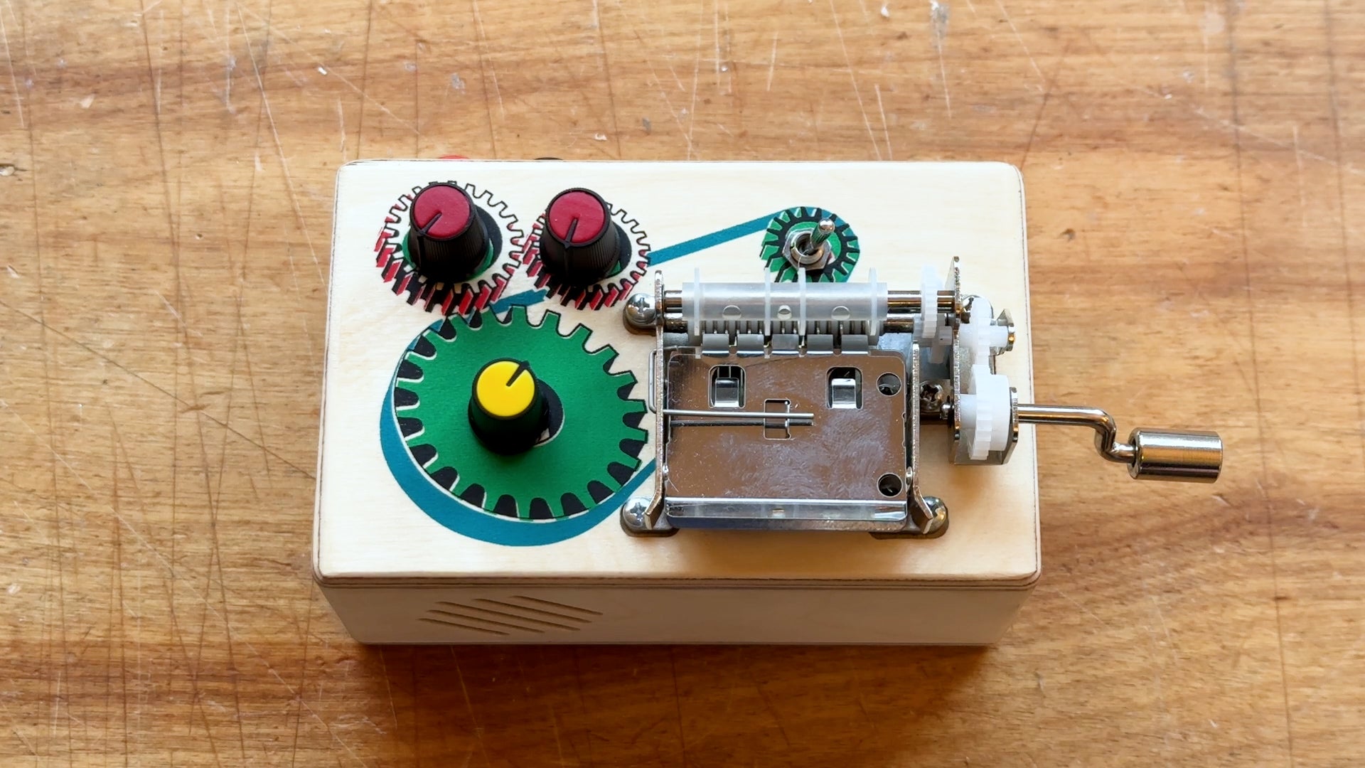 Hand Crank Music Box With Recorder & Pitch Control | BrandNewNoise