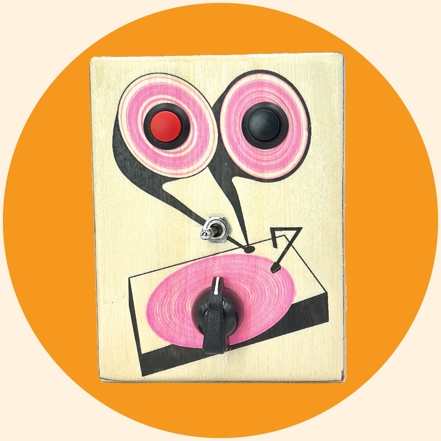 Handmade audio sound  recording device with pink design