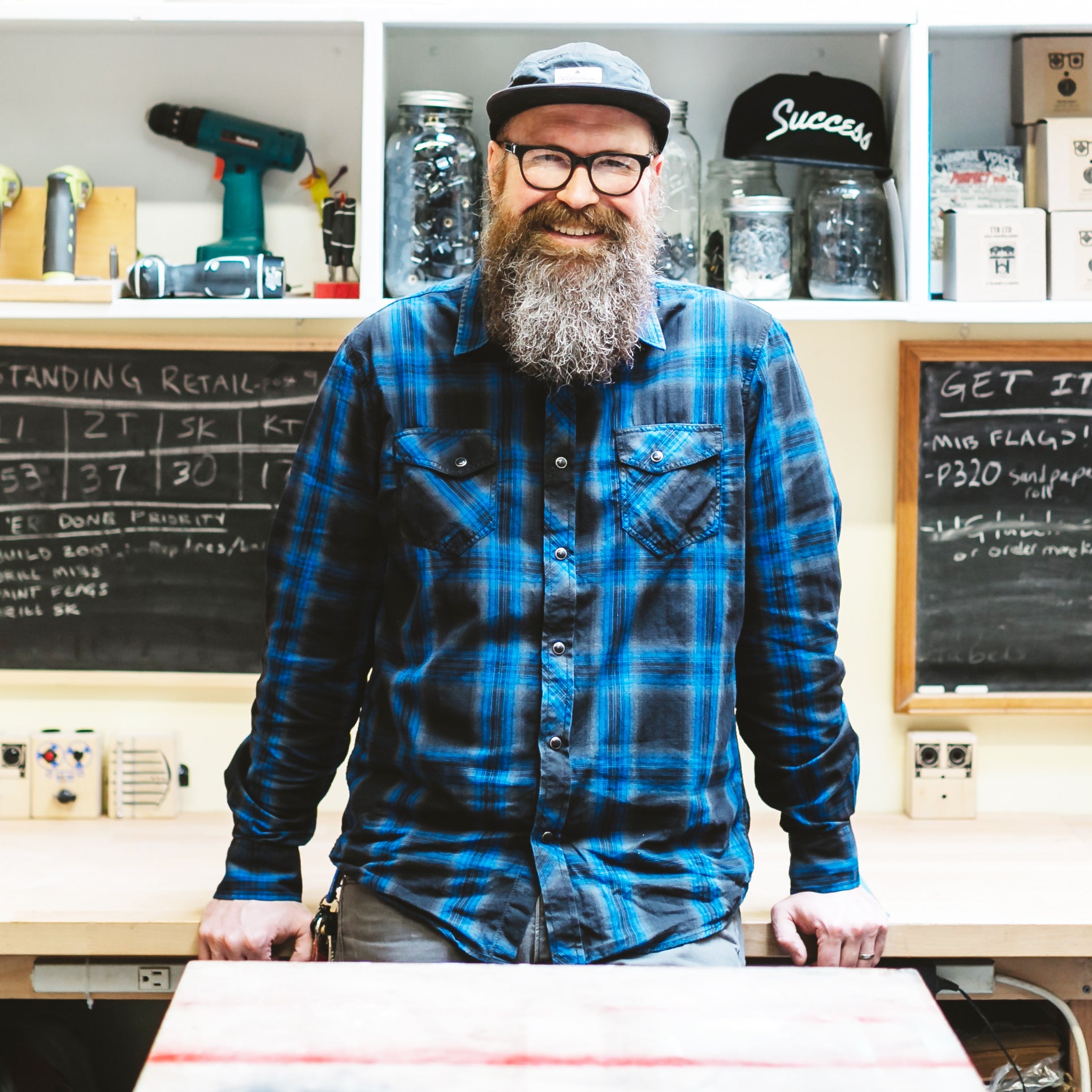 Richard Upchurch in his studio where he hand builds his sound recording devices